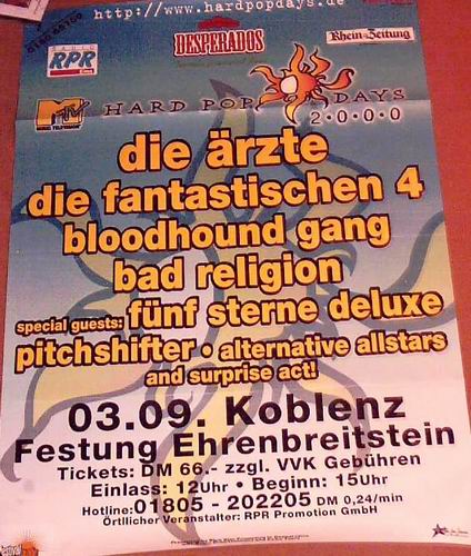 Hard Pop Days: Tourposter: Koblenz
