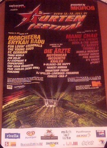 Sommer nur für mich: Tourposter: Gurtenfestival